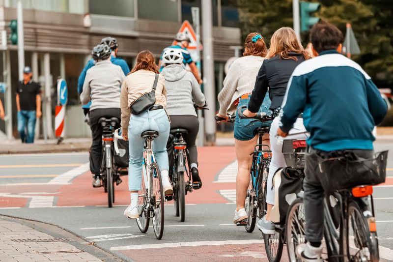 欧州の自転車での通勤風景